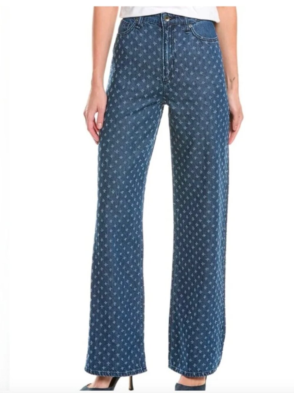 rag & bone tThe Lori Mid Rise Wide Leg Augusta Tweed Jeans 27 NWT